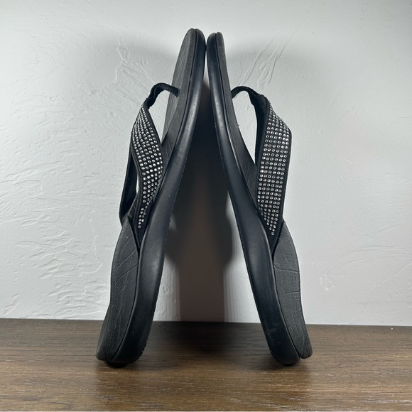 Vionic Women's Black Sparkle Tide Thong Sandals size 8.5 - Picture 4 of 6